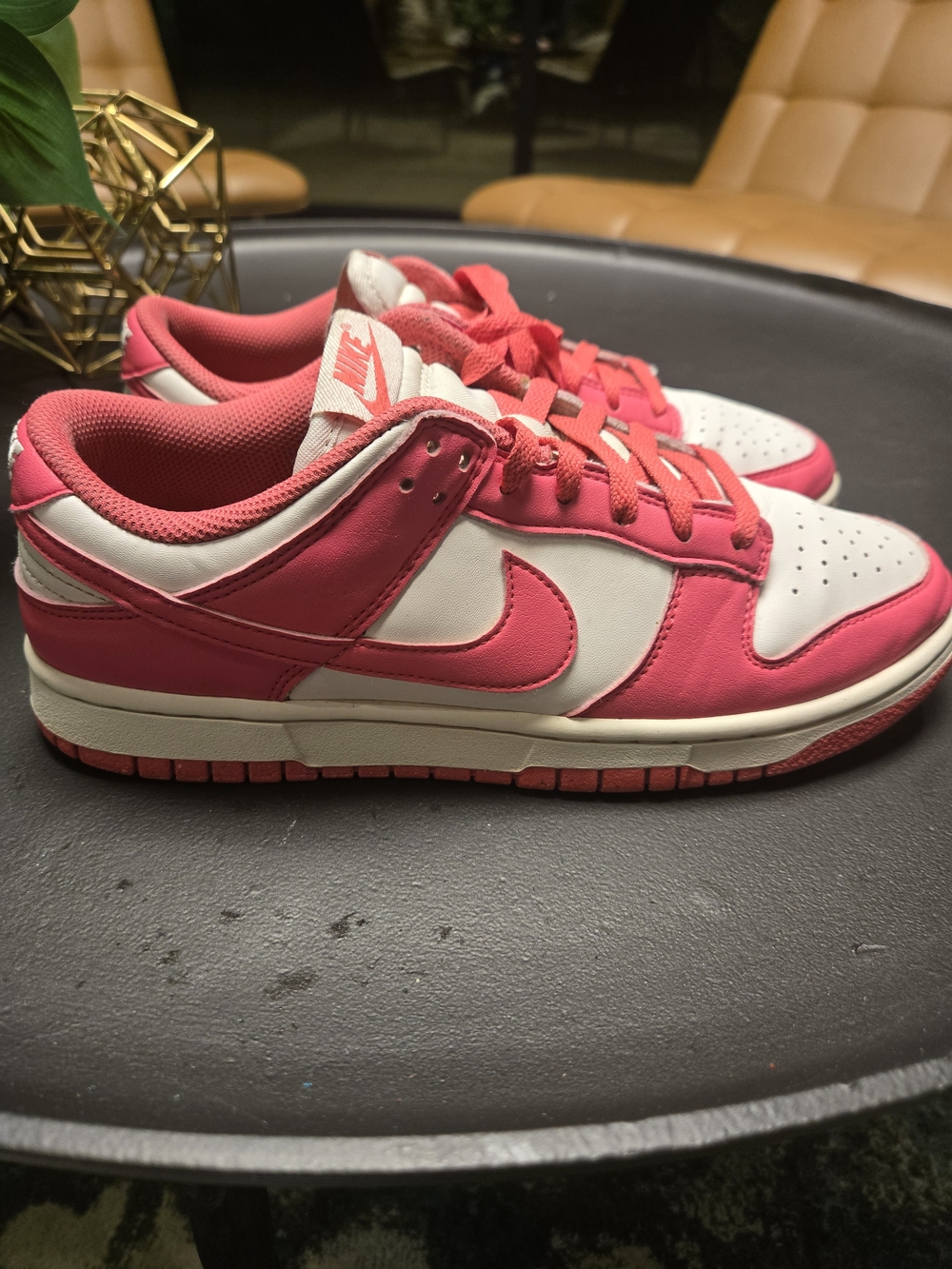 Nike Women's Pink and White Low Top Sneakers